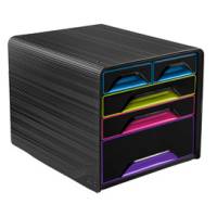 Cassettiera Smoove - 36 x 28,8 x 27 cm - 5 cassetti misti - nero-multicolore - Cep - 1072130411 - 3462159011196 - DMwebShop