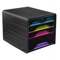 Cassettiera Smoove - 36 x 28,8 x 27 cm - 5 cassetti misti - nero-multicolore - Cep - 1072130411 - 3462159011196 - DMwebShop