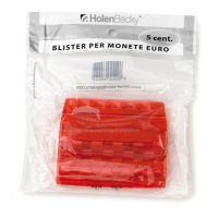 Portamonete - PVC - 5 cent - rosso - blister 20 pezzi - Holenbecky