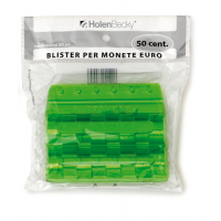 Portamonete - PVC - 50 cent - verde - blister 20 pezzi - Holenbecky