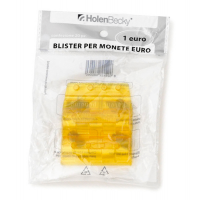 Portamonete - PVC - 1 euro - giallo - blister 20 pezzi - Holenbecky