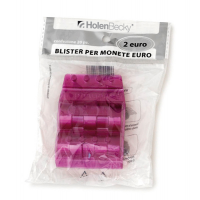 Portamonete - PVC - 2 euro - viola - blister 20 pezzi - Holenbecky
