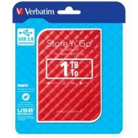 USB 3.0 portatile Store 'N'Go 9,5 mm drive - Rosso - 1 Tb - Verbatim - 53203 - 23942532033 - DMwebShop