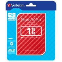 USB 3.0 portatile Store 'N'Go 9,5 mm drive - Rosso - 1 Tb - Verbatim - 53203 - 23942532033 - DMwebShop