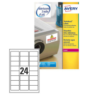 Etichetta in poliestere L6141 - permanente - 63,5 x 33,9 mm - 24 etic. per foglio - trasparente - conf. 20 fogli A4 - Avery - L6141-20 - 4004182059821 - DMwebShop