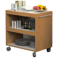 Carrello angolo Ristoro - su ruote - 70 x 43,8 x 73 cm - bianco-noce chiaro - Artexport - 2851 - DMwebShop