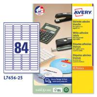Etichette adesive L7656 - bianche - A4 - 46 x 11,1 mm - 84 etichette per foglio - inkjet-laser - conf. 25 fogli - Avery - L7656-25 - 5014702005435 - DMwebShop