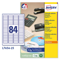 Etichette adesive L7656 - bianche - A4 - 46 x 11,1 mm - 84 etichette per foglio - inkjet-laser - conf. 25 fogli - Avery - L7656-25 - 5014702005435 - DMwebShop