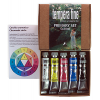 Tempera fine Primary Set - 20 ml - colori primari (nero, bianco inclusi) - set 5 pezzi - Maimeri M2598049