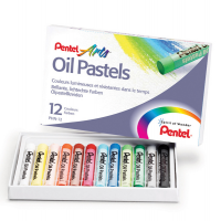 Pastelli a olio - lunghezza 60 mm - colori assortiti - astuccio 12 pezzi - Pentel