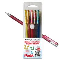 Roller gel Hybrid Dual Metallic - punta 1 mm - 5 colori assorititi - astuccio 5 roller - Pentel - 0022064 - 8006935220645 - DMwebShop