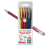 Roller gel Hybrid Dual Metallic - punta 1 mm - 5 colori assorititi - astuccio 5 roller - Pentel - 0022064 - 8006935220645 - DMwebShop