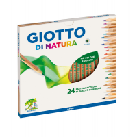 Pastelli colorati Natura - Ø mina 3,8 mm - legno di cedro - colori assortiti - astuccio 24 pezzi - Giotto - 240700 - 8000825240713 - DMwebShop