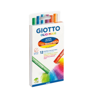 Pastelli a olio - lunghezza 70 mm - Ø 11 mm - colori assortiti - conf. 12 pezzi - Giotto F293400