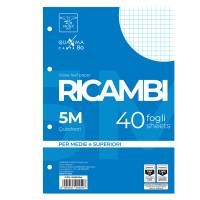 Ricambi forati Quaxima - A4 - 5 mm - 80 gr - 40 fogli - Pigna - 00629035M - 8005235204508 - DMwebShop