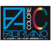 Blocco FaColore - 33 x 48 cm - 25 fogli - 220 gr - 5 colori - Fabriano - 65251533 - 8001348161448 - DMwebShop