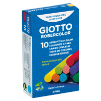 Gessetti Robercolor - lunghezza 80 mm - con Ø 10 mm - colorati - Scatola 10 gessetti tondi - Giotto 538900