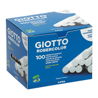 Gessetti Robercolor - lunghezza 80 mm - con Ø 10 mm - bianco - Scatola 100 gessetti tondi - Giotto 538800