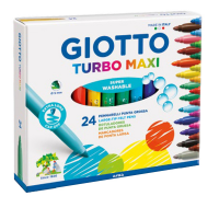 Pennarelli Turbo Maxi - punta Ø 5 mm - colori assortiti - astuccio 24 pezzi - Giotto - 455000 - 8000825453502 - DMwebShop