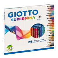 Pastello Supermina - mina 3,8 mm - colori assortiti - astuccio 24 pezzi - Giotto 235800