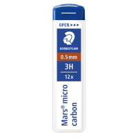 Astuccio 12 Mine Mars Micro mina 0,5 mm - gradazione 3H - conf. 12 pezzi - Staedtler - 250 05-3H - 4007817213711 - DMwebShop