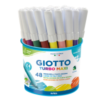Pennarelli Turbo Maxi - punta Ø 5 mm - colori assortiti - barattolo 48 pezzi - Giotto - 521400 - 8000825521201 - DMwebShop