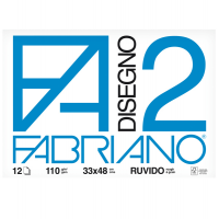 Blocco F2 - 33 x 48 cm - 12 fogli - 110 gr - ruvido - collato - conf. 10 pezzi - Fabriano - 06000534 - 8001348161646 - DMwebShop