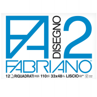 Blocco F2 - 33 x 48 cm - 12 fogli - 110 gr - liscio - squadrato - collato - Fabriano - 06201534 - 8001348161660 - DMwebShop