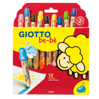 Supermatitoni - Ø mina 7 mm - con temperino - colori assortiti - astuccio 12 pezzi - Giotto Bebe - F477700 - 8000825048234 - DMwebShop