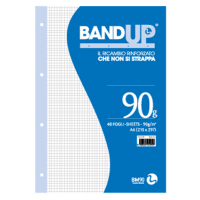 Ricambi BandUp forati rinforzati - A4 - quadretto 4 mm - 40 fogli - 90 gr - BM - 0105490 - 8008234054907 - DMwebShop