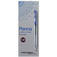 Penna a sfera a scatto punta 1 mm blu - 6898