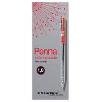 Penna a sfera a scatto punta 1 mm rosso - 648