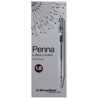 Penna a sfera a scatto - punta 1 mm - nero - conf. 20 pezzi - Starline - 5603 - 8025133018380 - DMwebShop
