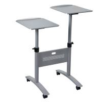 Carrello Twin - per proiettori multimediali - 2 ripiani - con ruote - 86 x 60 x 120 cm - grigio - Nobo - 1900791 - 5028252103237 - DMwebShop