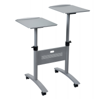 Carrello Twin - per proiettori multimediali - 2 ripiani - con ruote - 86 x 60 x 120 cm - grigio - Nobo - 1900791 - 5028252103237 - DMwebShop