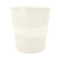 Cestino gettacarte WOW - altezza 32,4 cm - Ø 29 cm - 15 lt - bianco metallizzato - Leitz - 52781001 - 4002432101528 - DMwebShop