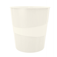 Cestino gettacarte WOW - altezza 32,4 cm - Ø 29 cm - 15 lt - bianco metallizzato - Leitz - 52781001 - 4002432101528 - DMwebShop