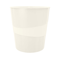 Cestino gettacarte WOW - altezza 32,4 cm - Ø 29 cm - 15 lt - bianco metallizzato - Leitz - 52781001 - 4002432101528 - DMwebShop