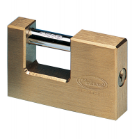 Lucchetto corazzato per saracinesca - ottone massiccio - 7,7 x 5 x 1,6 cm - oro - Metalplus PT2860