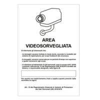 Cartello segnalatore - 20 x 30 cm - AREA VIDEOSORVEGLIATA CON REGISTRAZIONE - alluminio - Cartelli Segnalatori - 33328 - 8769253332116 - DMwebShop