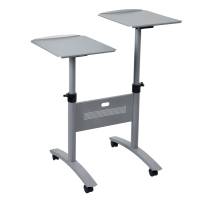 Carrello Twin per proiettori multimediali 2 ripiani con ruote 86 x 60 x 120 cm grigio Nobo 1900791 - 19863