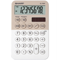 Calcolatrice tascabile - EL 760R - 8 cifre - beige-bianco - Sharp EL760RBLA