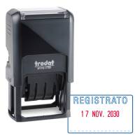 Timbro Printy 4750/L autoinchiostrante - DATA + REGISTRATO - 41 x 24 mm - 4 mm - bicolore - Trodat - 141075 - 9010035410751 - DMwebShop