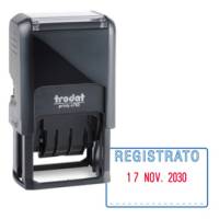 Timbro Printy 4750/L autoinchiostrante - DATA + REGISTRATO - 41 x 24 mm - 4 mm - bicolore - Trodat - 141075 - 9010035410751 - DMwebShop
