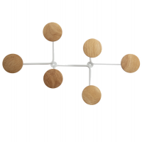 Appendiabiti da muro a 6 posti - 12 x 28 x 7 cm - metallo-legno bianco - Alba - PMSIXBC - 3129710016228 - DMwebShop