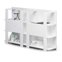 Libreria bassa Concept - 3 ripiani - 100 x 38,6 x 124 cm - bianco - Artexport - 15115-3 - DMwebShop