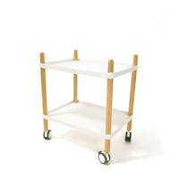 Carrellino multiuso 50 x 36 x 55 cm PPL faggio bianco faggio - 8823