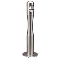 Posacenere da terra a colonna diametro 13 cm H 108 cm base 29 cm inox silver - 7701