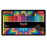 Pennarelli Pen 68 - colori assortiti - scatola in metallo 50 pezzi - Stabilo - 6850-6 - 4006381327299 - DMwebShop