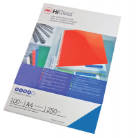 Copertine HiGloss per rilegatura - A4 cartoncino lucido blu - 250 gr - conf. 100 pezzi - GBC - CE020020 - 8019152801993 - DMwebShop